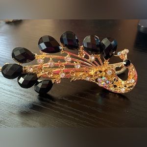 Peacock hair clip